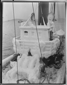 Ice covered trawler