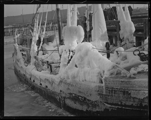 Ice-covered trawler Mary and Julian