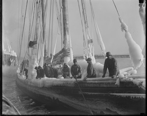 Ice covered trawler