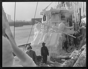 Ice covered trawler
