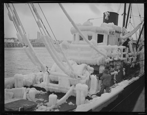 Steam trawler Holy Cross docked in South Boston