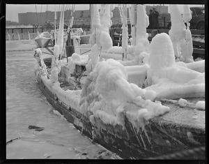 Ice covered fishing boat