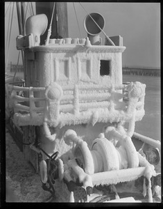 Ice covered trawler
