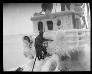 Ice covered fishing crafts