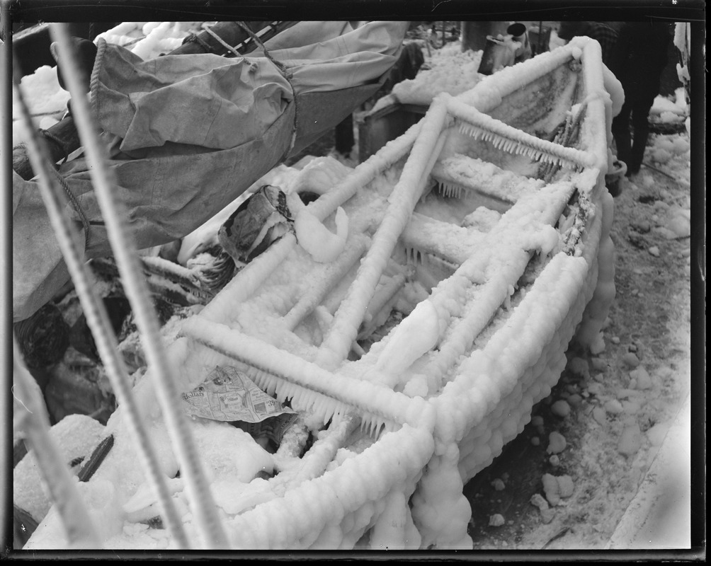 Fishing boat Elizabeth Parker covered in ice