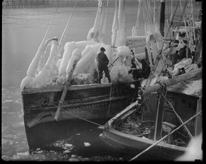 Ice covered boat Vagabond