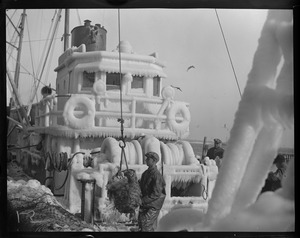 Trawler Holy Cross clad with ice