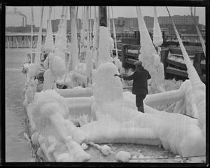Iced-up trawler