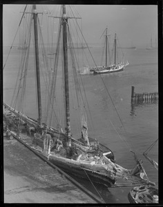 Ice covered fishing schooner