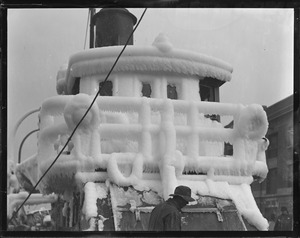 Ice covered trawler