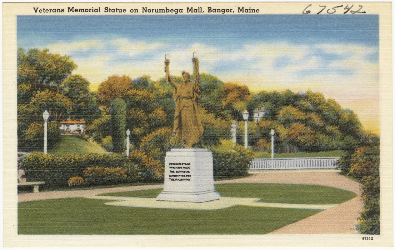 Veterans Memorial Statue on Norumbega Mall, Bangor, Maine Digital