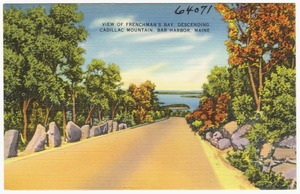 View of Frenchman's Bay, descending Cadillac Mountain, Bar Harbor, Maine