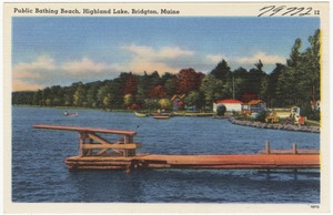 Public Bathing Beach, Highland Lake, Bridgton, Maine