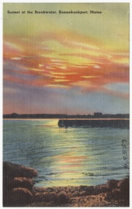 Sunset at the breakwater, Kennebunkport, Maine