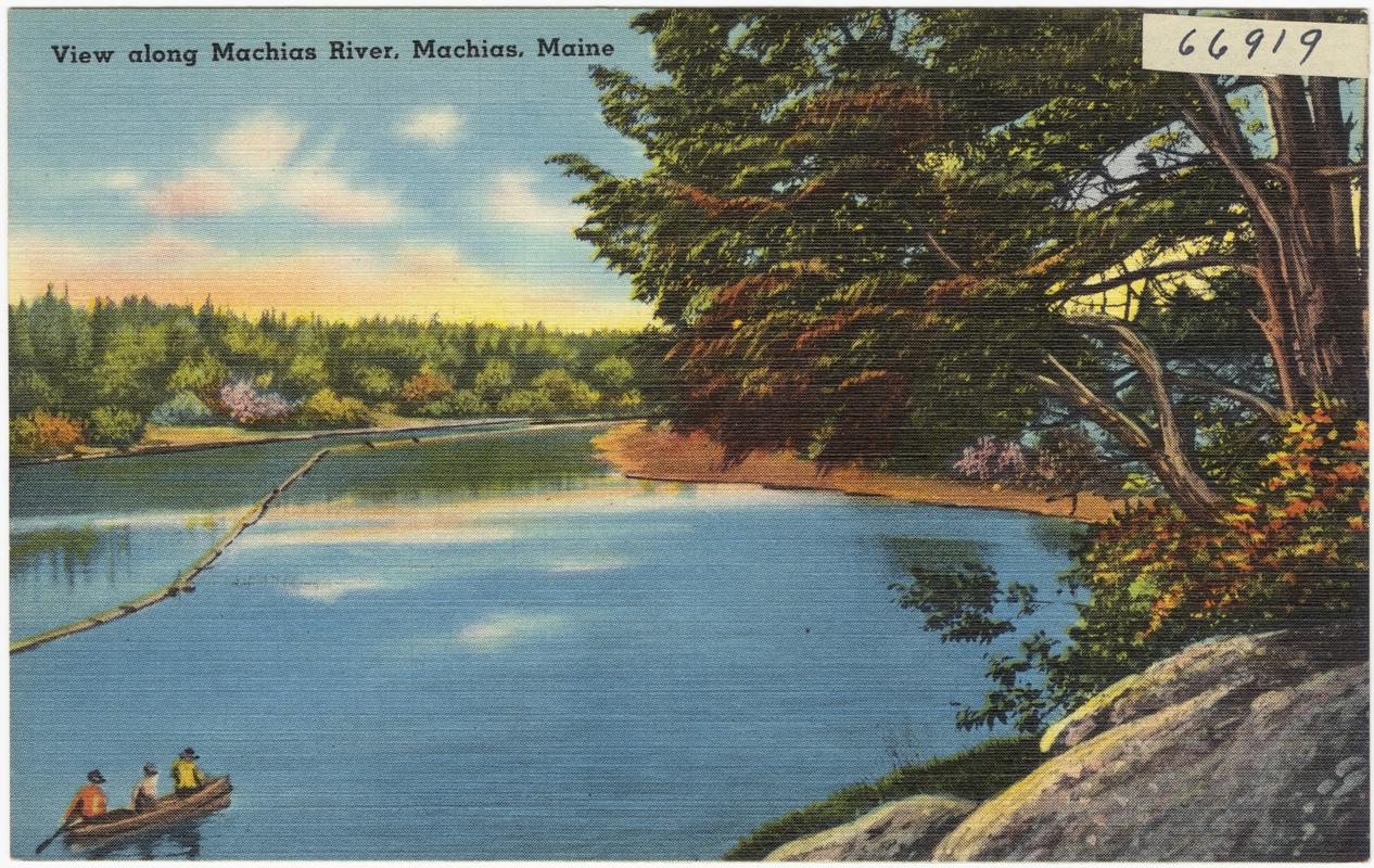 View along Machias River, Machias, Maine Digital Commonwealth