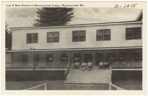Just a rest period at Maranacook Lodge, Maranacook, Me.