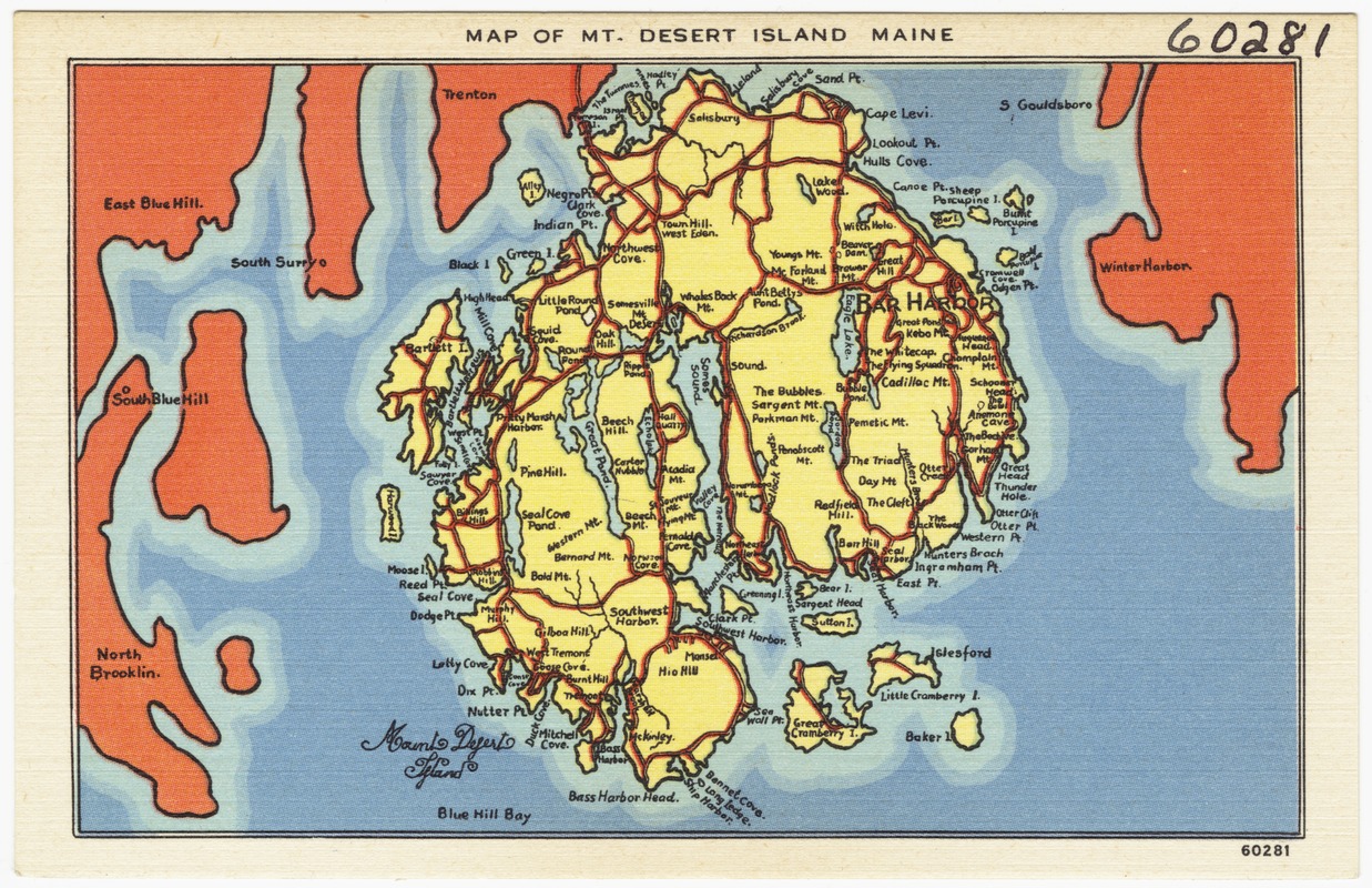 Map Of Mt Desert Island Maine Digital Commonwealth   Image Access 800 