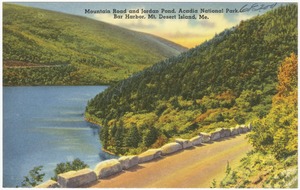 Mountain Road and Jordan Pond, Acadia National Park, Bar Harbor, Mt. Desert Island, Me.