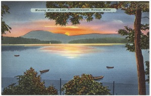 Morning mists on Lake Pennesseewassee, Norway, Maine