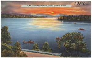 Lake Pennesseewassee at sunset, Norway, Maine
