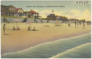Beach and cottages at Moody Beach, Maine