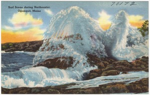 Surf scene during Northeaster, Ogunquit, Maine