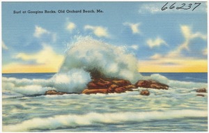 Surf at Googins Rocks, Old Orchard Beach, Me.