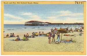 Beach and pier, Old Orchard Beach, Maine