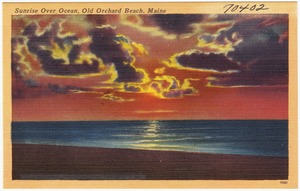 Sunrise over ocean, Old Orchard Beach, Maine