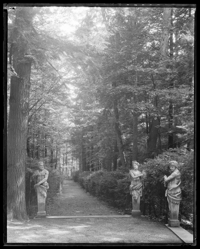 Bellefontaine path & statues Digital Commonwealth