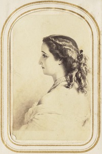 Profile portrait of a woman, head and shoulders only