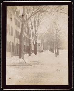 Curtis Hotel: right side and snow-covered sidewalk
