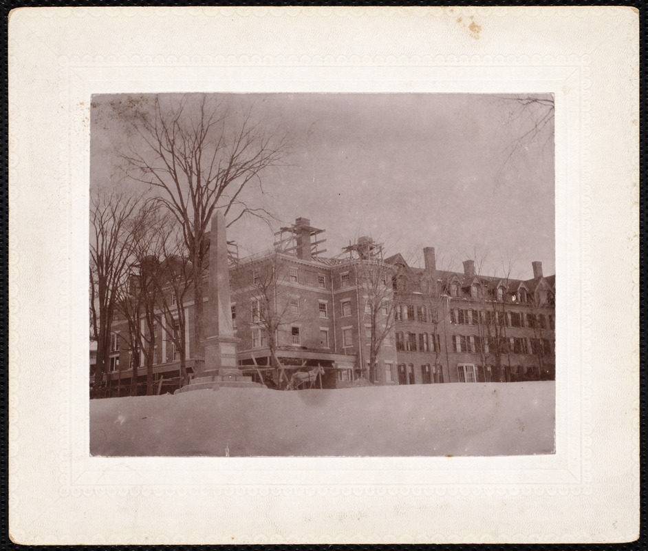 Curtis Hotel: front and right side of the Curtis Hotel winter construction