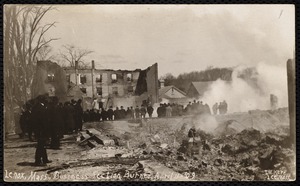 Easter Fire: people and brick shell