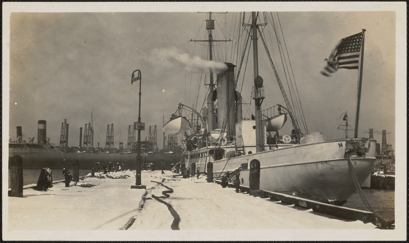 USCGC Manning at its homeport in Norfolk, VA (Base 8, Berkley, VA) after 1927 snow storm