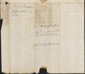 Enoch Bartlett and James Duncan to Samuel Phillips and additional members of the Committee for the Sale of Eastern Lands, 5 July 1784