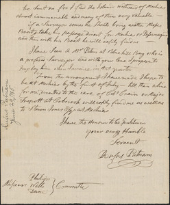 Rufus Putnam to Nathan Dane, Samuel Phillips, and Nathaniel Wells, 29 June 1785