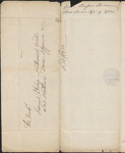 Rufus Putnam to Nathan Dane, Samuel Phillips, and Nathaniel Wells, 9 September 1785