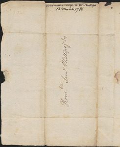 Barnabas Dodge to Samuel Phillips, 13 March 1786