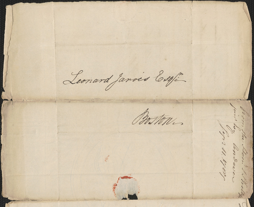 Samuel Phillips to Leonard Jarvis, 11 September 1787