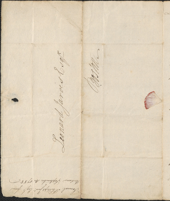 Samuel Phillips to Leonard Jarvis, 4 September 1788