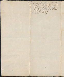 John Read to Samuel Phillips, 21 February 1789