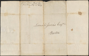 John Read to Leonard Jarvis, 23 February 1789