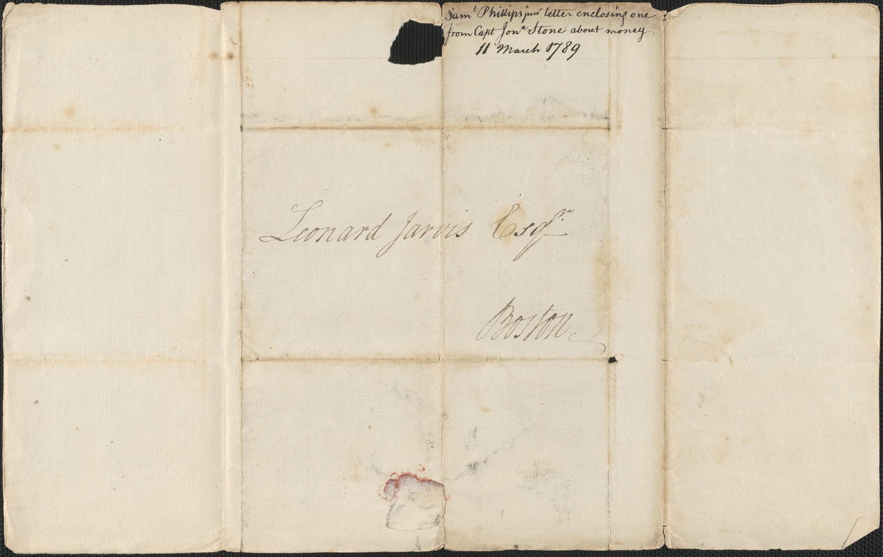 Samuel Phillips to Leonard Jarvis, 11 March 1789