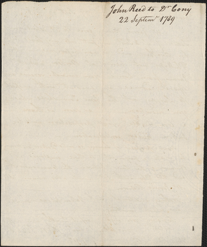John Read to Daniel Cony, 22 September 1789