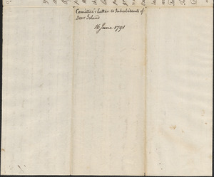 Committee for the Sale of Eastern Lands to the Inhabitants of Deer Island, 16 June 1791