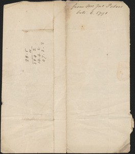 John Peters to Richard Hunnewell, 6 October 1791