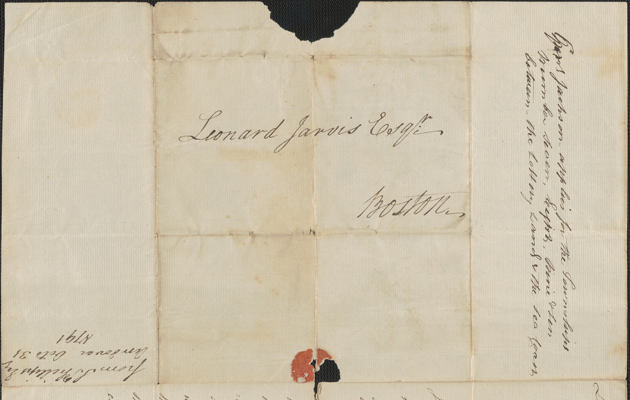 Samuel Phillips to Leonard Jarvis, 31 October 1791