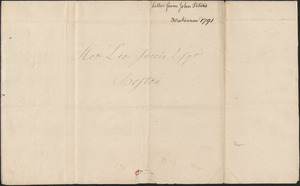 John Peters to Leonard Jarvis, 30 November 1791
