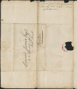 Jonathan Cummings to Leonard Jarvis, 23 May 1792